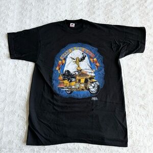 Vtg Motorcycle Shirt Tee Mens XL Honda Goldwing Eagle Single Stitch 90s USA Bike